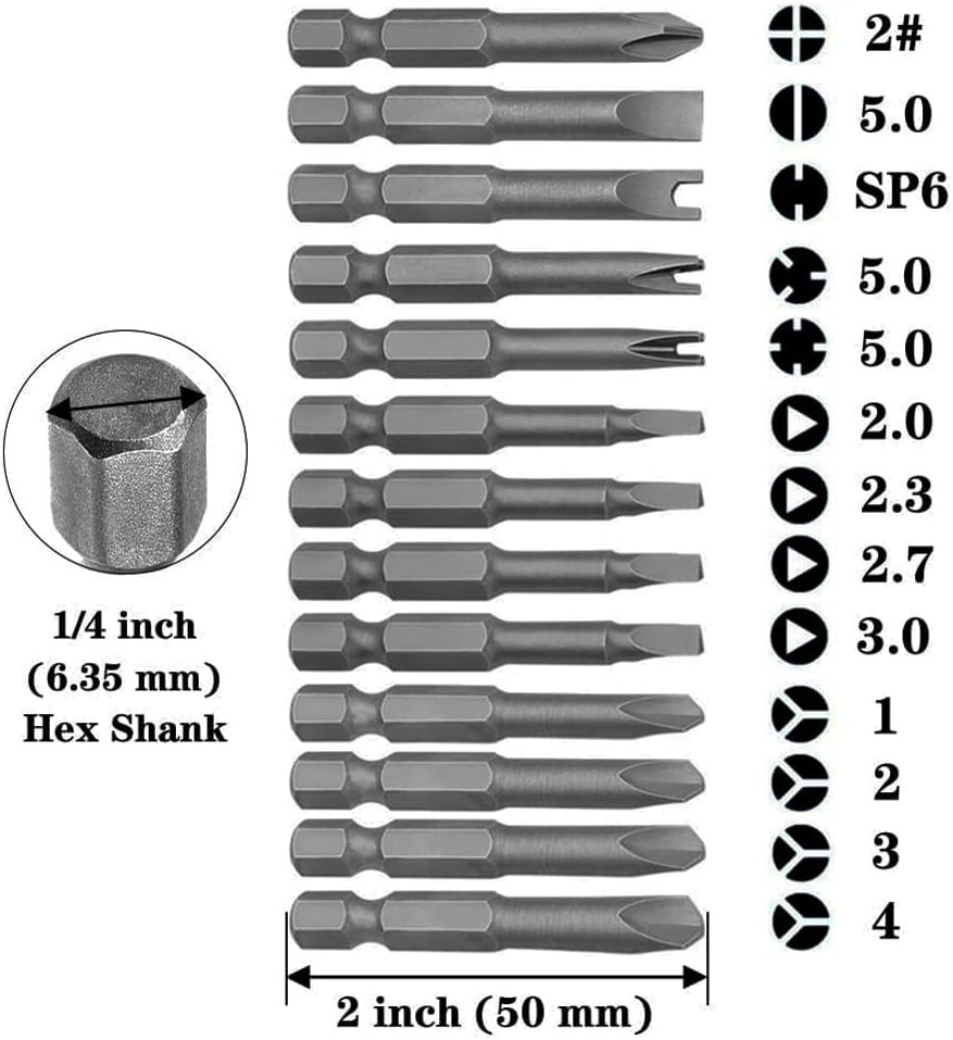 13pc Security Screwdriver Bit Set 1/4" Hex Shank Y-Type Spanner Triangle 50mm gallery
