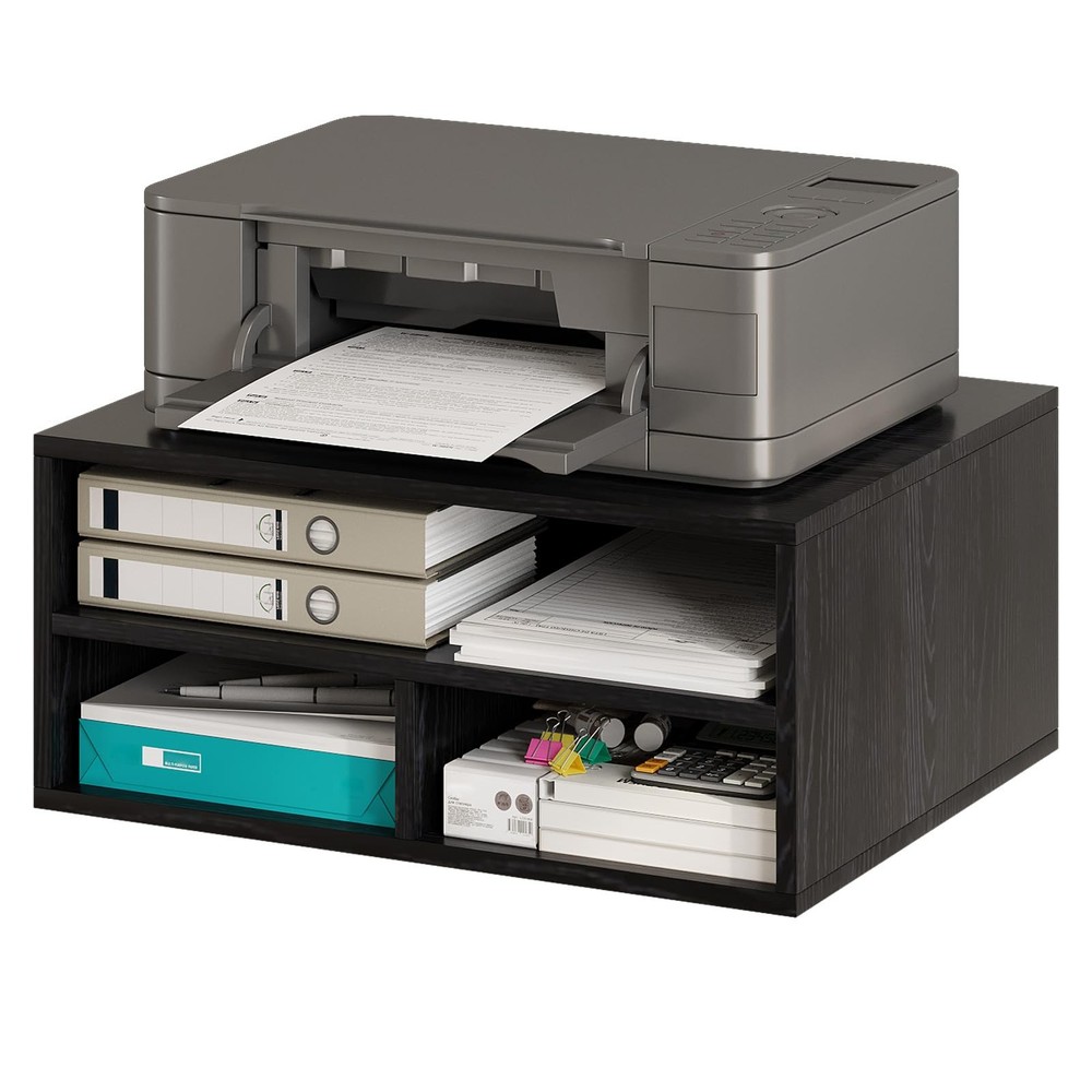 Desktop Printer Table with Storage, 2 Tier Printer Stand for Desk, Desk Organ...