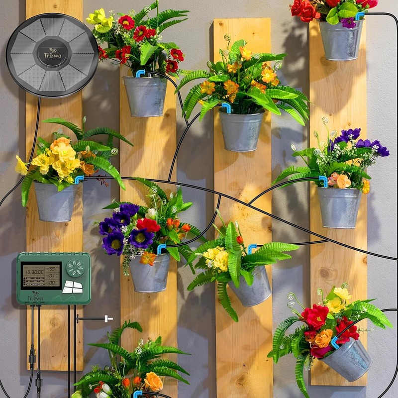 Solar Automatic Irrigation System Balcony Garden Watering with15 Potted Plants gallery