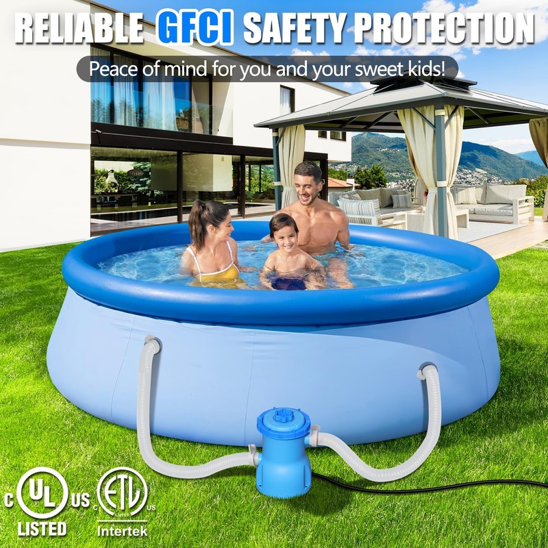 300GPH Pool Filter Pump Above Ground With GFCI Safe Water Circulation System gallery