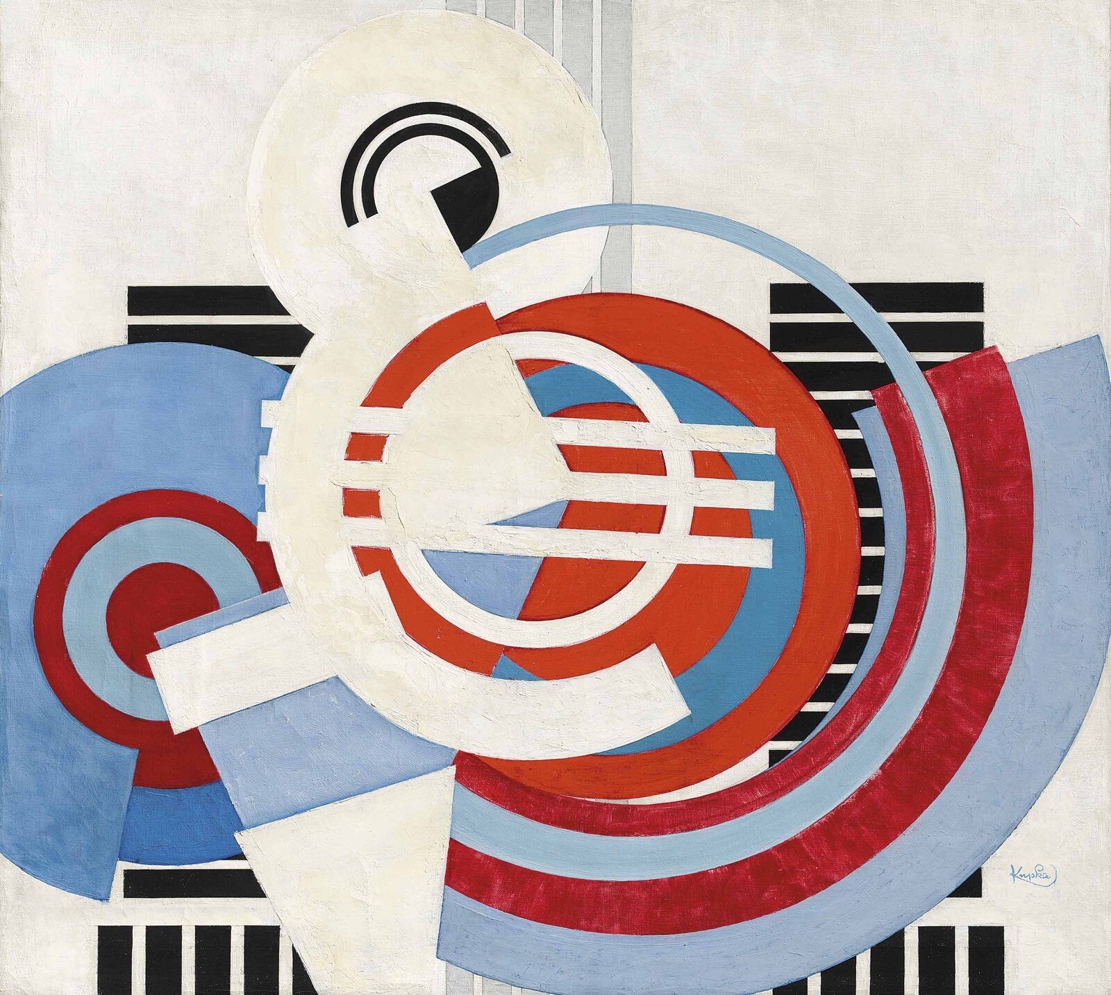 František Kupka Blue Red White Abstract Geometric Art Print gallery