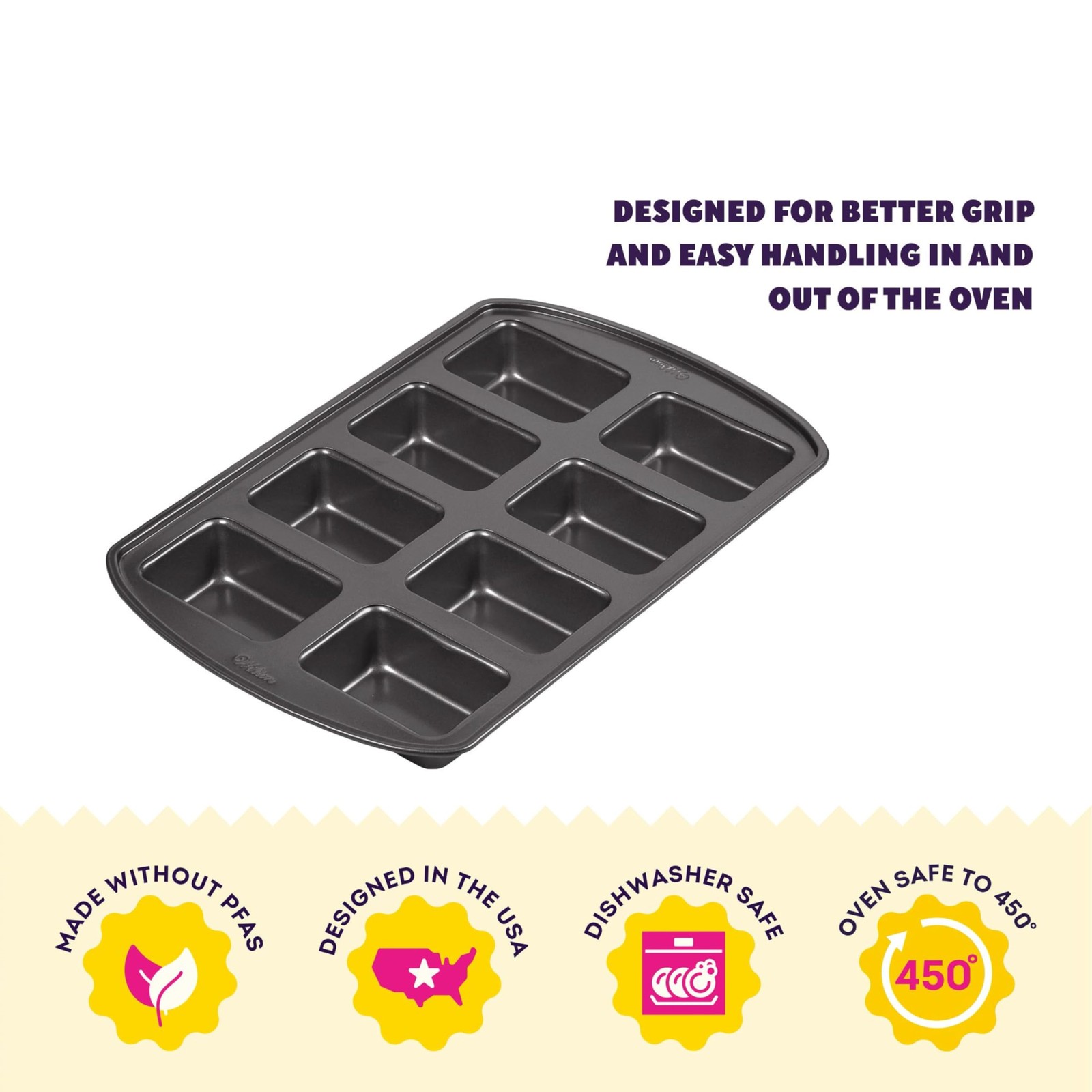 Wilton Gold Non-Stick Mini Loaf Pan, Stainless Steel Bakeware, Made without gallery