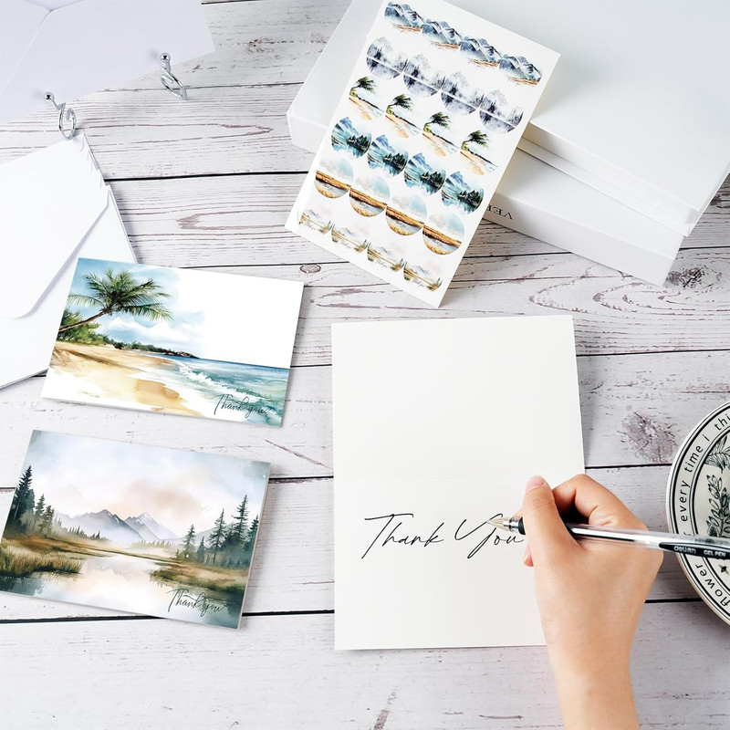 24 Pack Thank You Cards with Envelopes and Stickers Bulk, 4×6 Inches Watercolor gallery