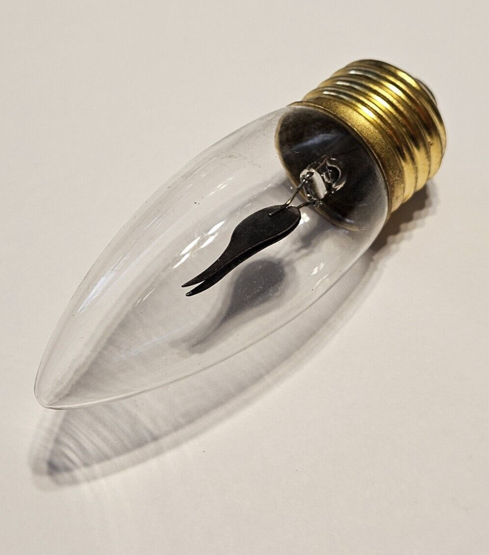 FLICKER FLAME CLEAR LIGHT BULB 3 WATT E26 STANDARD BASE NEW 22105J gallery