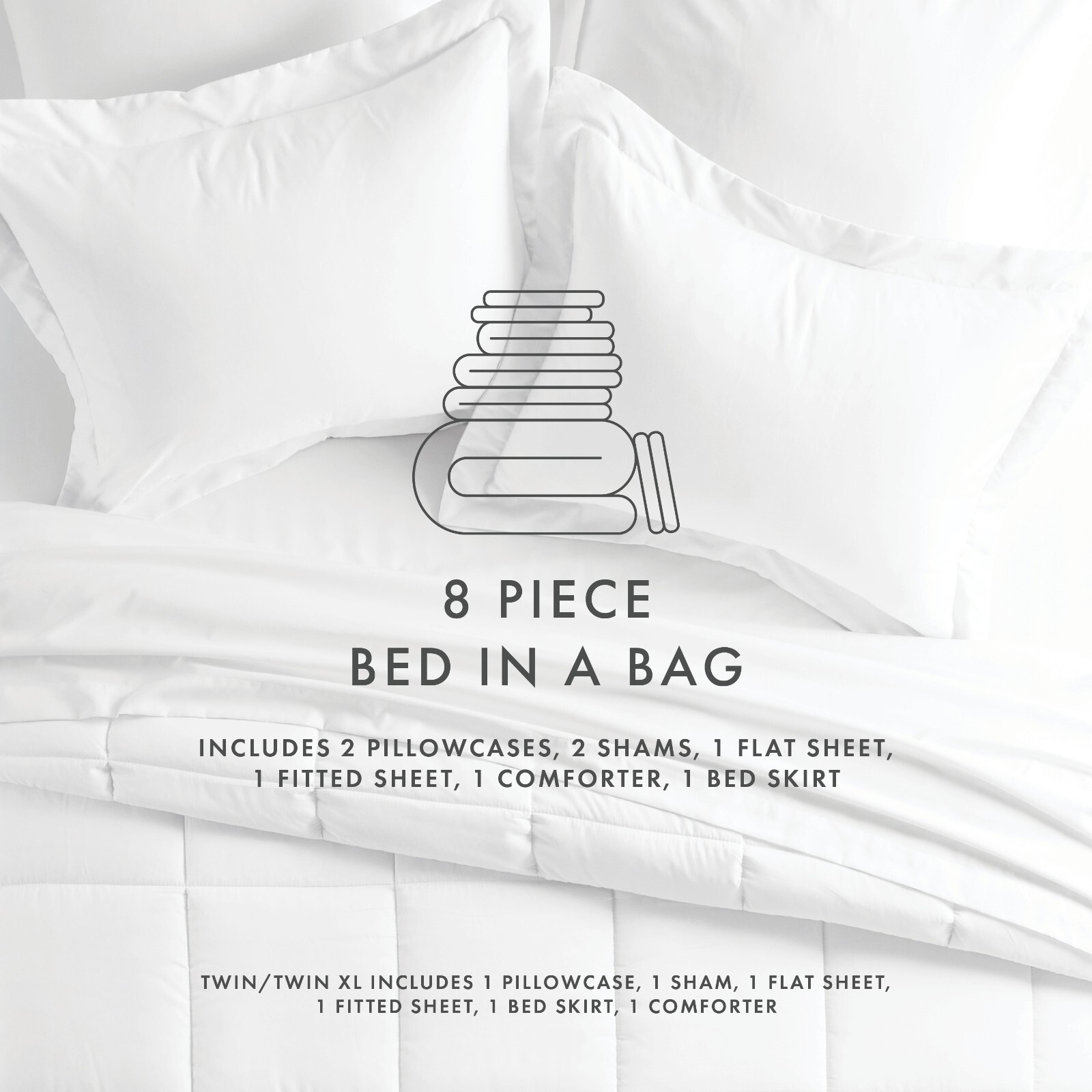 Kaycie Gray Basics 8PC Bedding Set Ultra Soft Hypoallergenic 8 Different Colors gallery