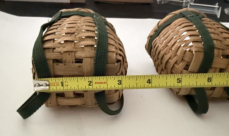 Two Mini Adirondack Backpack Baskets Wall-Mounted Wicker Organizer Home Decor gallery