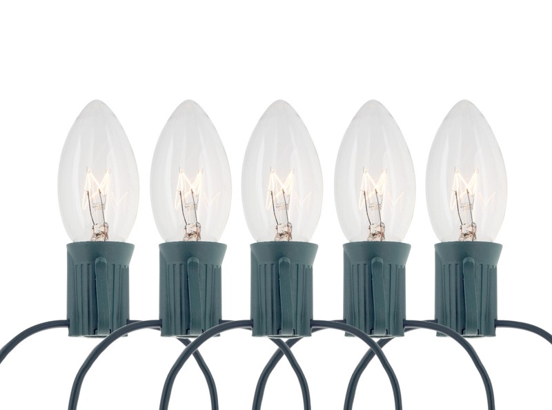 25 Ft Christmas Light String with Clear White C9 Light Bulbs for Indoor/Outdoor gallery