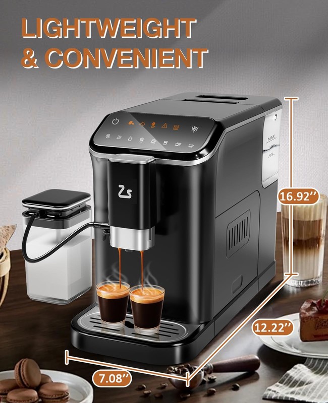 Fully Automatic Coffee Machine, 20 Bar Espresso Machine with Grinder & Automatic gallery