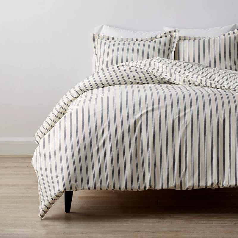 Tailored Stripes & Plaids Classic Cool Cotton Percale Bed Duvet Cover gallery