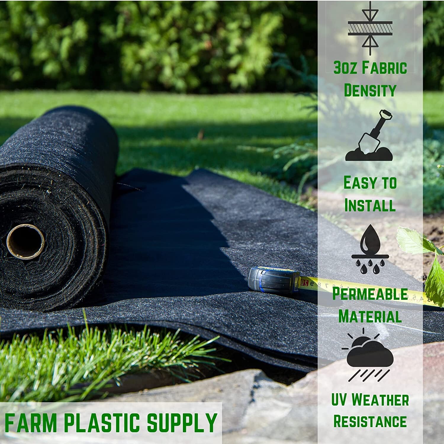 3oz Highly Permeable Landscape Fabric - Non-Woven Landscaping Fabric gallery