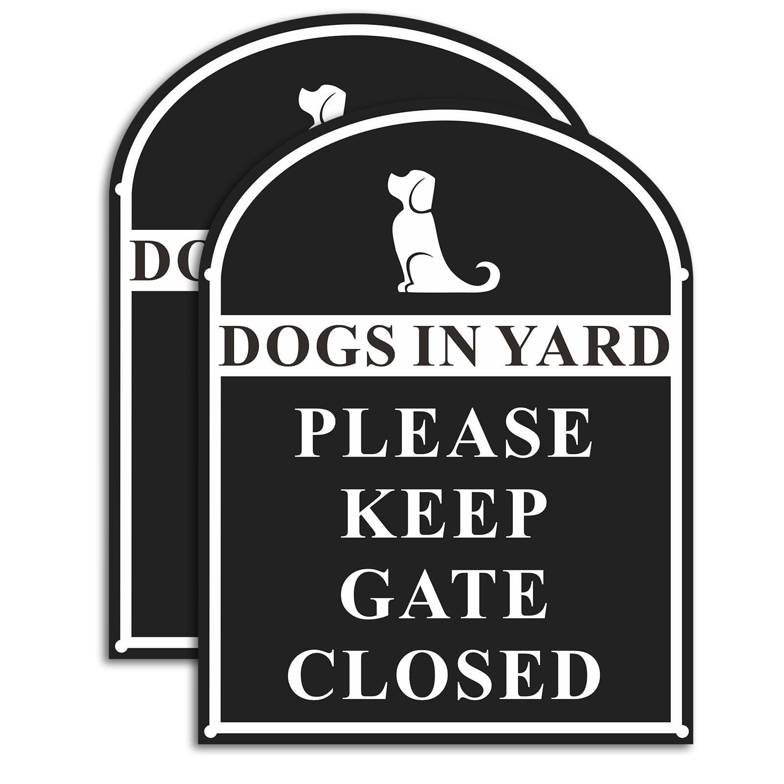 2 Pack Please Close The Gate Metal Sign - Dogs In Yard - Brushed Aluminium Du... gallery