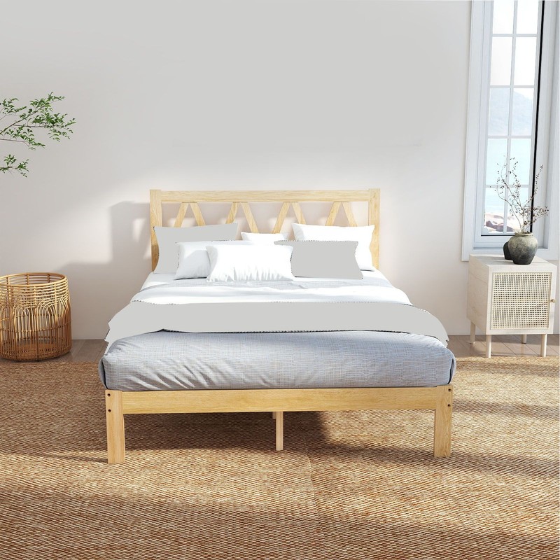 Sturdy Bed Frame Easy Assembly Solid Wooden Platform Bed Frame for Home Bedroom gallery