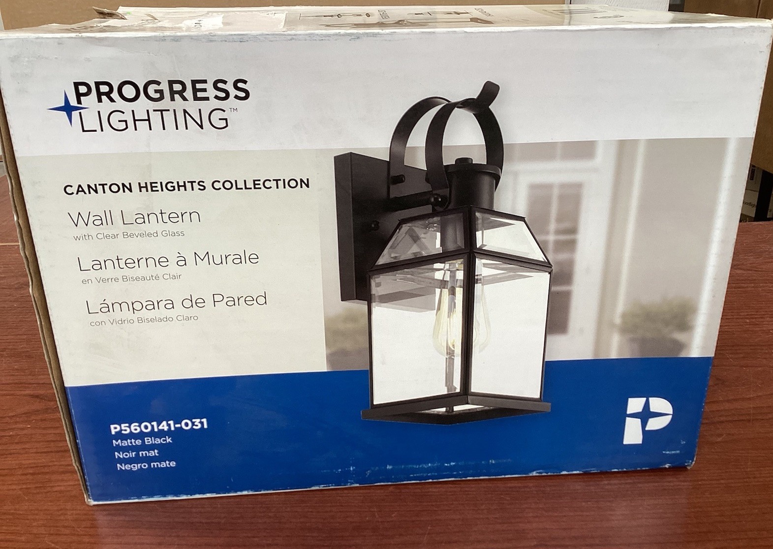Progress Canton Heights 1-Light 12.75in Matte Black Outdoor Wall Lantern B113 gallery