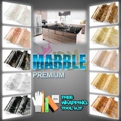 Gloss / Matte Marble Granite Effect Vinyl Wrap Self Adhesive Counter Top Home
