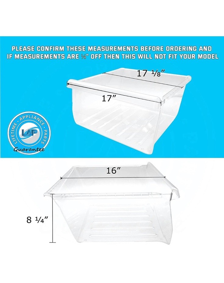 DA97-08693B Meat Pan Crisper Bin Compatible with Frigidaire Refrigerator gallery