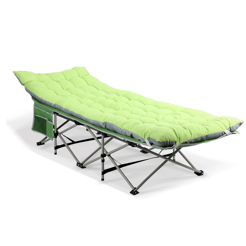 Portable Camping Cot with Mattress Outdoor Folding Heavy Duty Sleeping Bed 300LB gallery