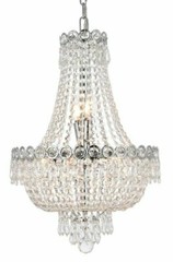 Dining Room Chandelier Crystal Chrome Ceiling French Empire Light Fixture