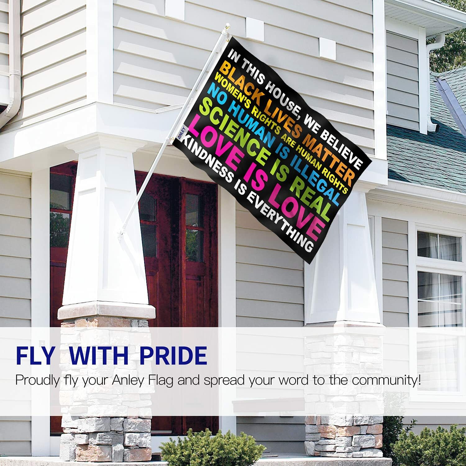 Anley 2 Pack in This House We Believe Flag Black Lives Matter Love is Love Flags gallery