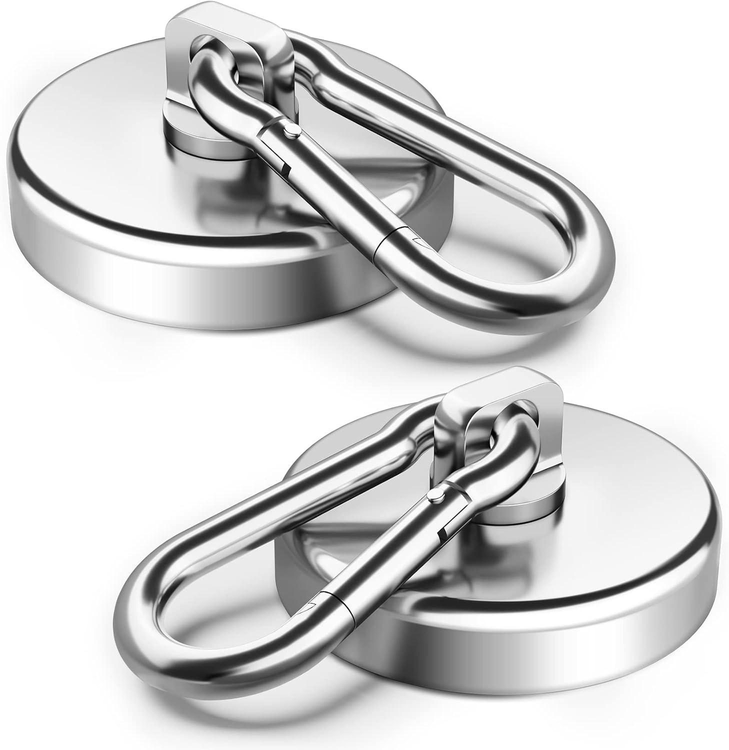 170LBS Magnetic Hooks Heavy Duty, Strong Neodymium Magnetic Hooks with Carabiner gallery