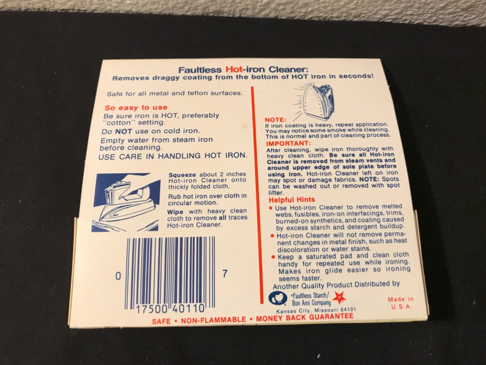 Faultless Hot Iron Cleaner 1oz 28 Grams Removes Draggy Coating Melted Fusibles gallery