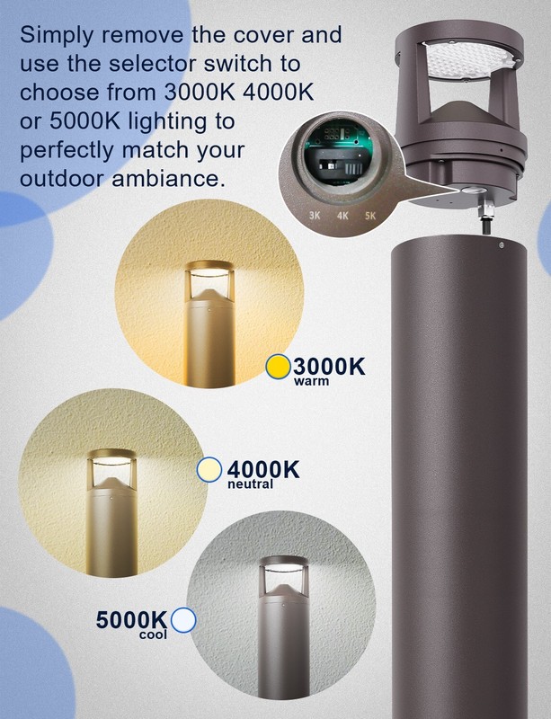 LED Bollard light 42" 24W 3CCT Landscape Light for Garden Pathway IP65 UL& DLC gallery