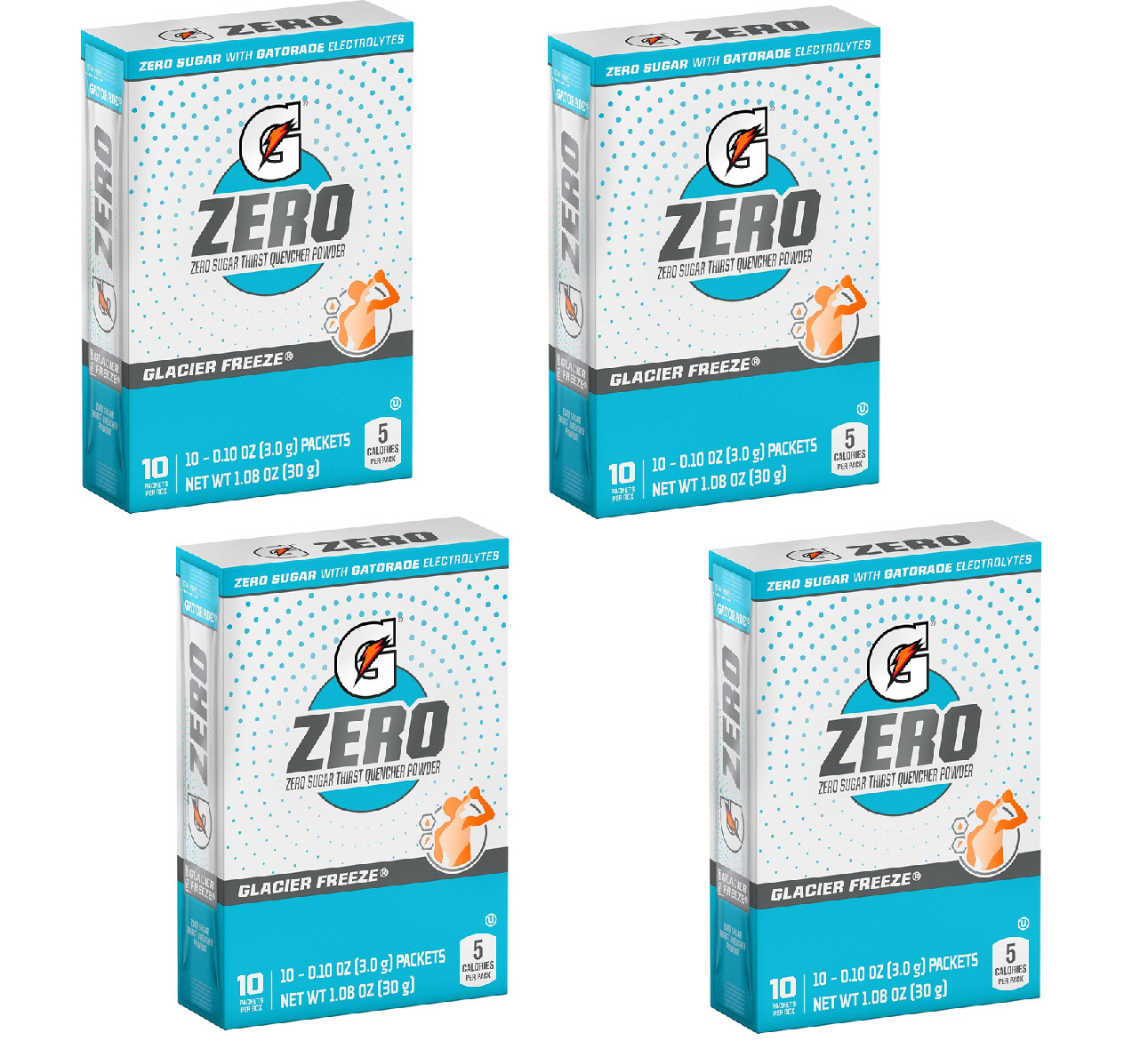 4 X Glacier Freeze Gatorade Zero Powder, 40 Packets, Sugar Free, Electrolytes gallery