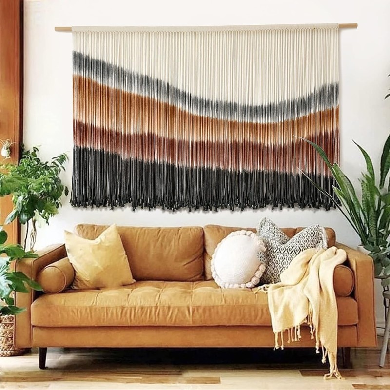 Macrame Wall Hanging Decor Large Tie-Dye Geometric Cotton Home Art gallery