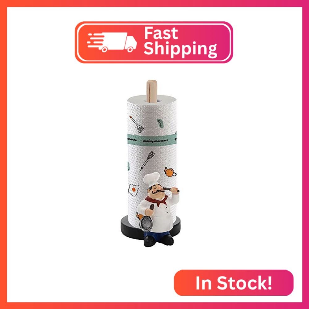 Suwimut Chef Style Paper Towel Holder, Resin Crafts Display Chef Figurines Creat gallery