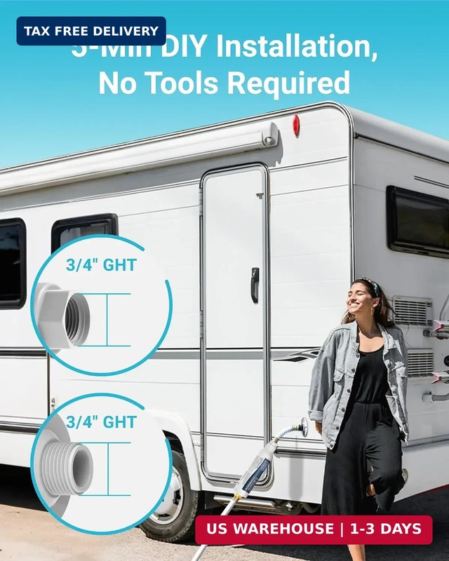 AQUA CREST RV Inline Hose Water Filter, Garden and Camper, NSF Certified, Greatl gallery