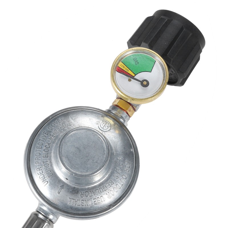 BBQ Grill Low Pressure Propane Regulator Hose 5 FT with Gauge for Gas Pit, Stove gallery