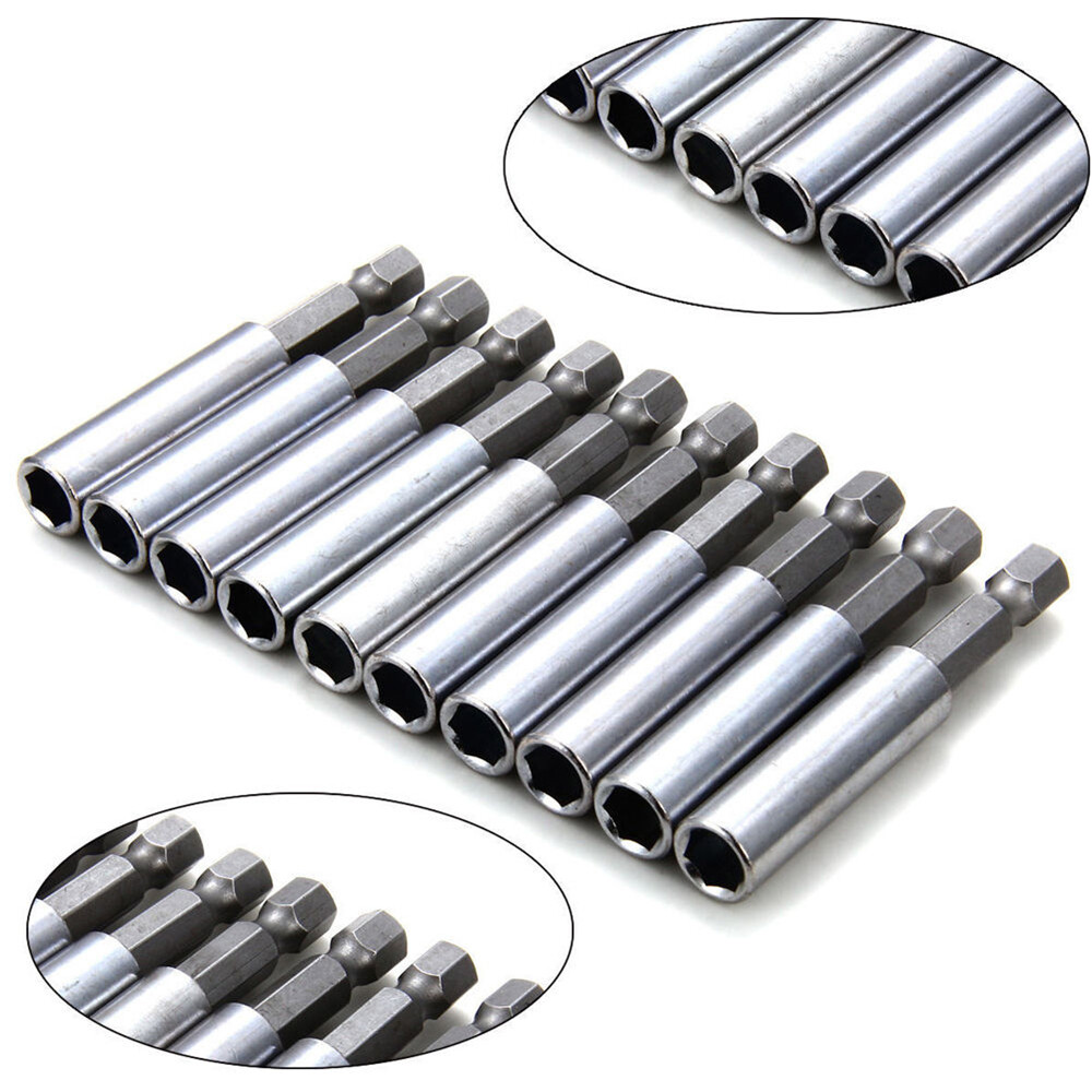 10Pcs Compact Magnetic Bit Tip Extensions Holder 1/4 Hex Shank Drive Guide US