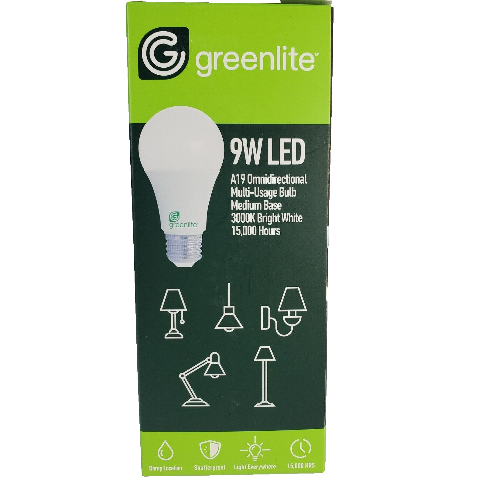 Greenlite LED 4 Pack 9W 60W Equivalent Light Bulbs 800 Lumens A19 Non-Dimmable gallery