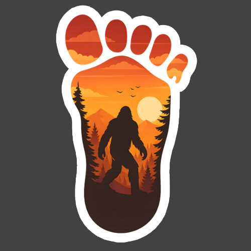Bigfoot Footprint Sticker Vinyl Decal Sasquatch Sunset Forest gallery