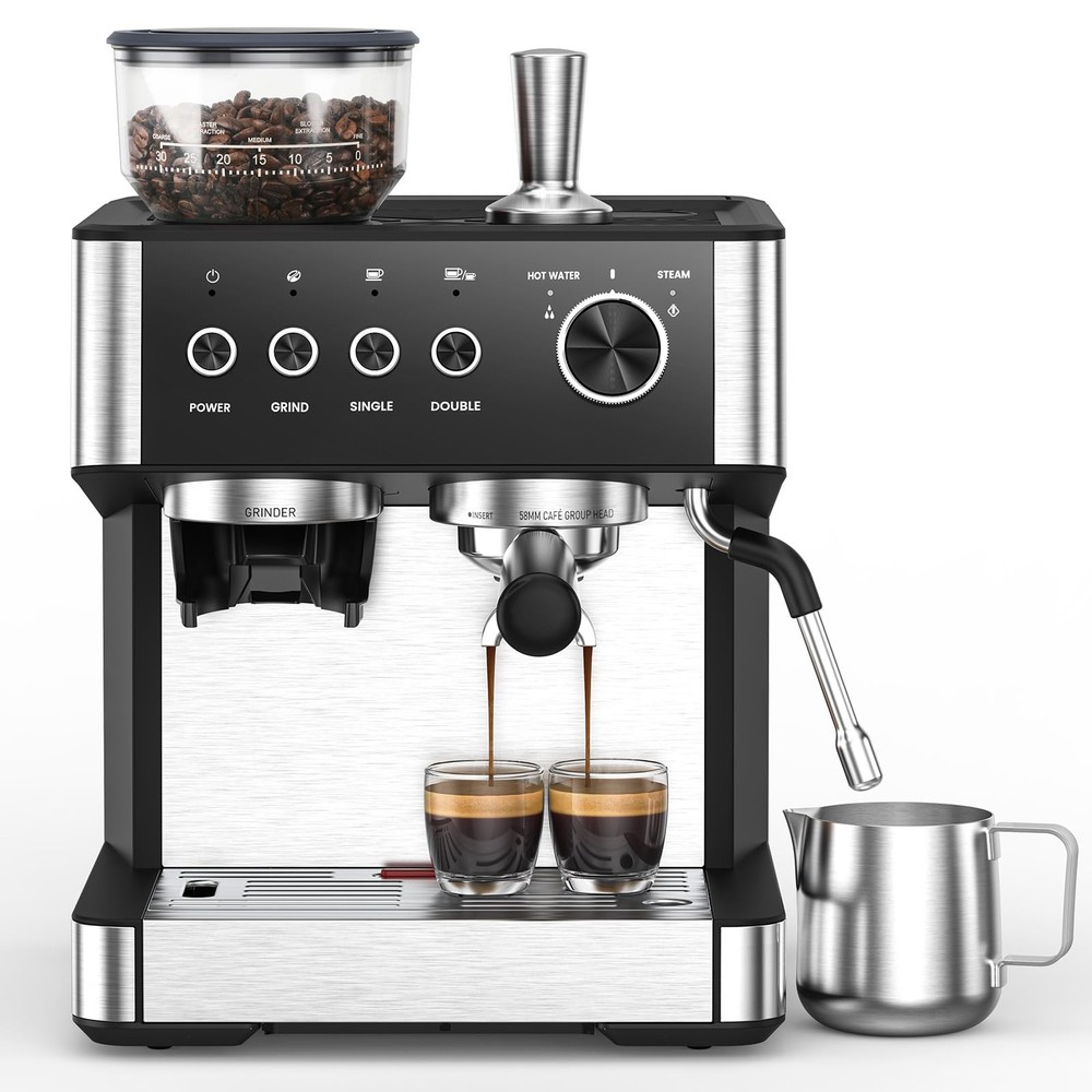Electactic Espresso Machine with Grinder, 15 Bar Expresso Coffee Machines