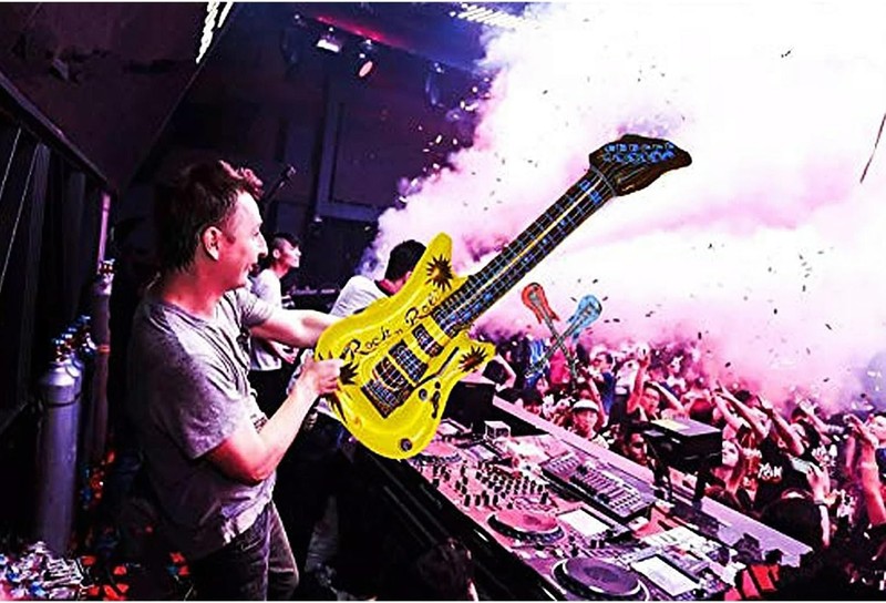 6-Pack Inflatable Guitars - Waterproof Party Decor in Assorted Colors, 37-Inches gallery