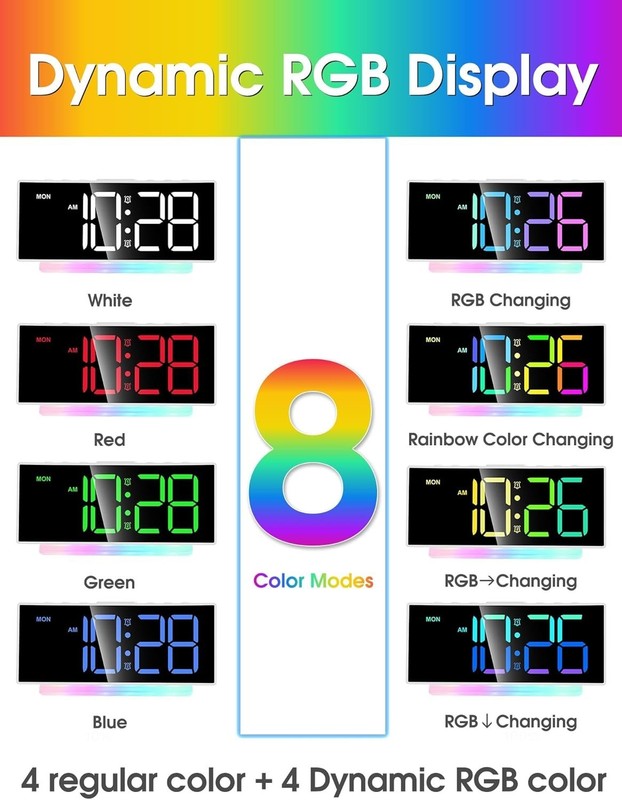 Extra Loud Alarm Clock for Heavy Sleepers Adults,Teens,Kids,Rainbow Clock for... gallery