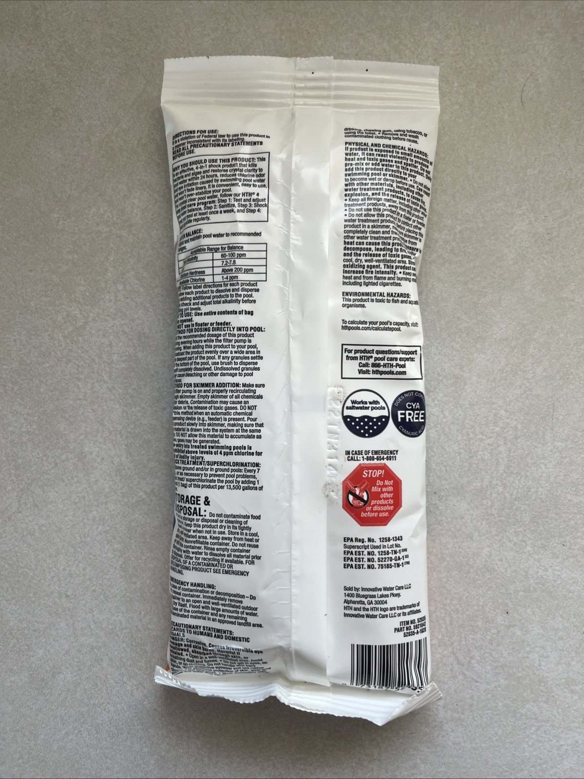 HTH Pool Care Advanced Cleaning for Swimming Pools, 1 lbs New Sealed gallery