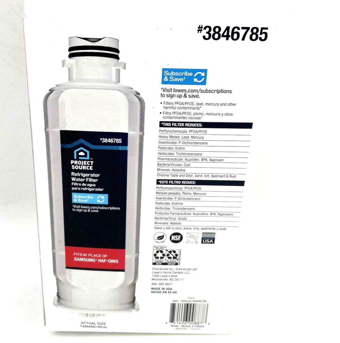 Project Source Samsung HAF-QINS 3846785 Refrigerator Water Filters gallery