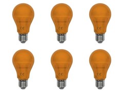 LED A19 Amber Light Bulbs, E27 Medium Base, 5W, 40–60W Equivalent, 400 Lumens, I
