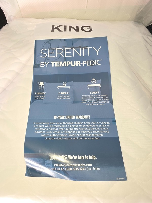 Serenity by Tempur-Pedic 3” Memory Foam Mattress Topper - King - 1860872 gallery