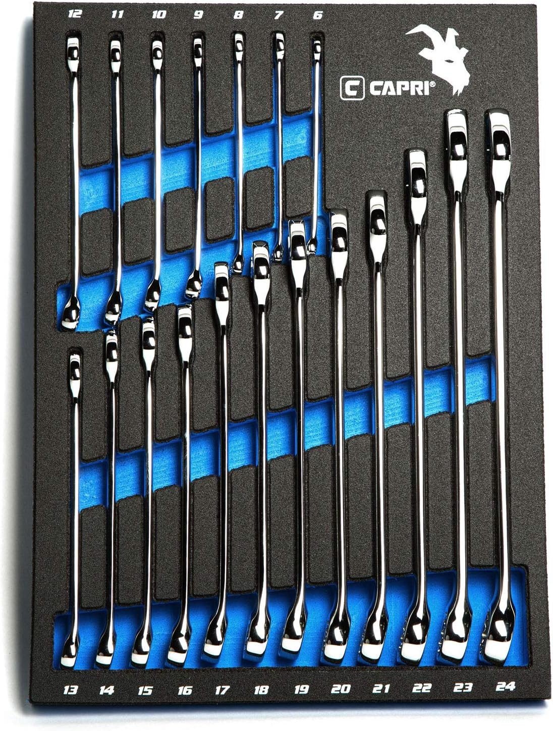 Capri Tools Combination Wrench Set with The Mechanic's Tray, Metric 6 to 24 mm gallery