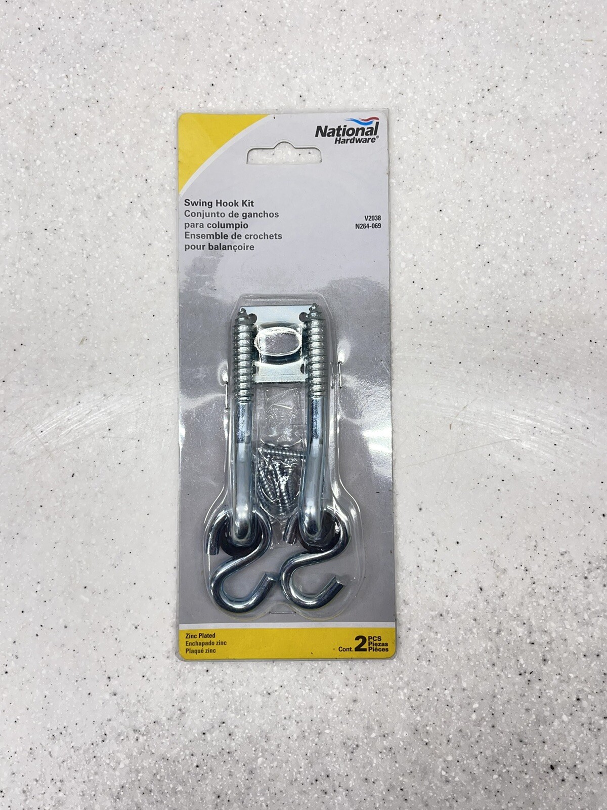 National Hardware Steel Swing Hook Kit Zinc Plated 225 lbs Set of 2 gallery