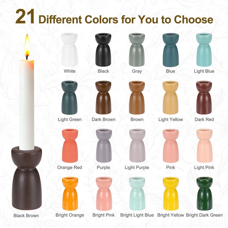 3 Pack Candlestick Holder Light Yellow/Dark Red/Light Blue Candle Holder gallery