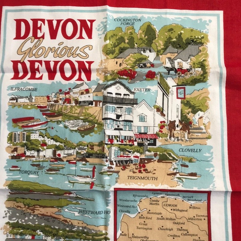 Devon Glorious Devon ( New Vintage Tea Towel ) gallery