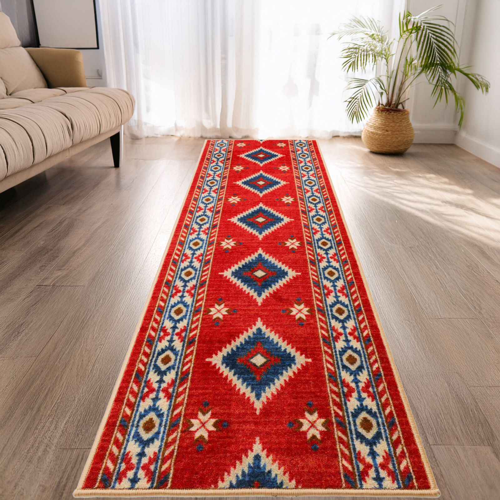 Custom Size Canvas Back Medium Profile Southwest Orange Design Rug gallery