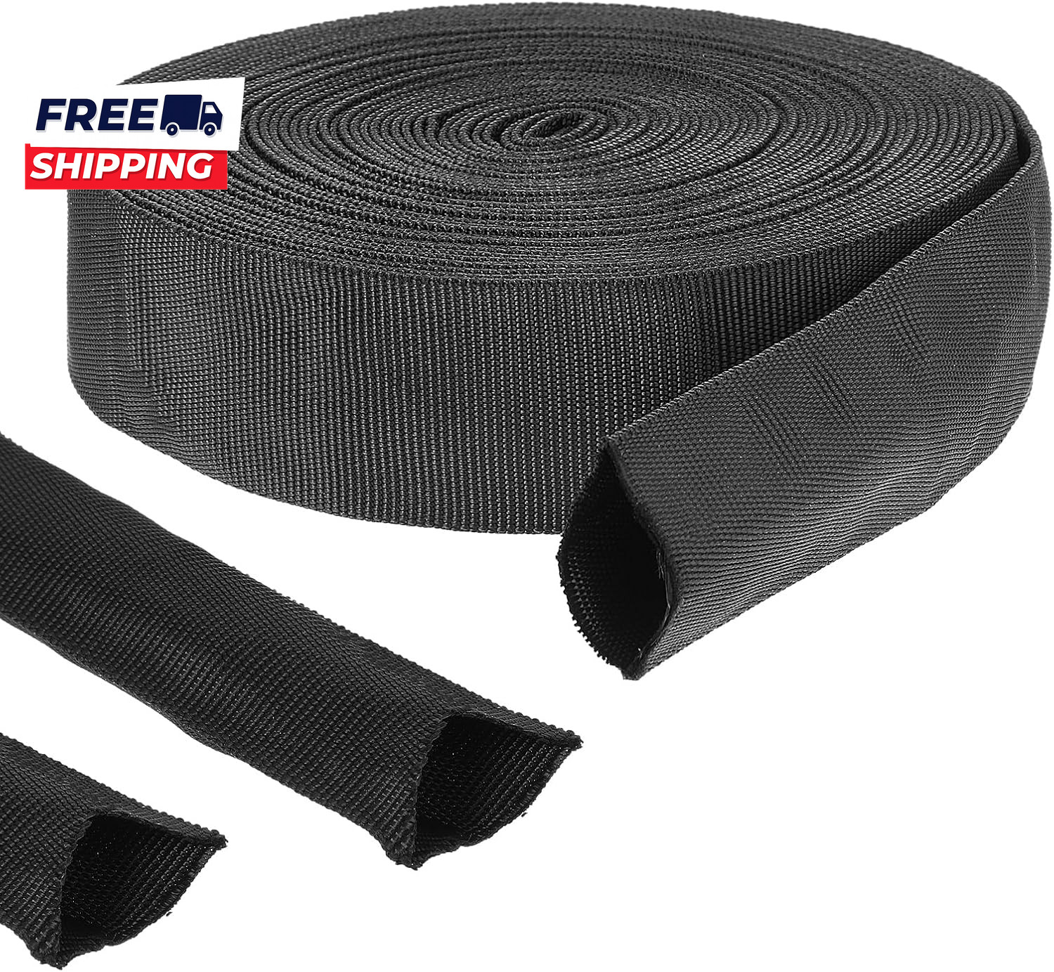 33 FT Nylon Hydraulic Hose Protector Sleeve Black Protective Cover Hose Sheath gallery