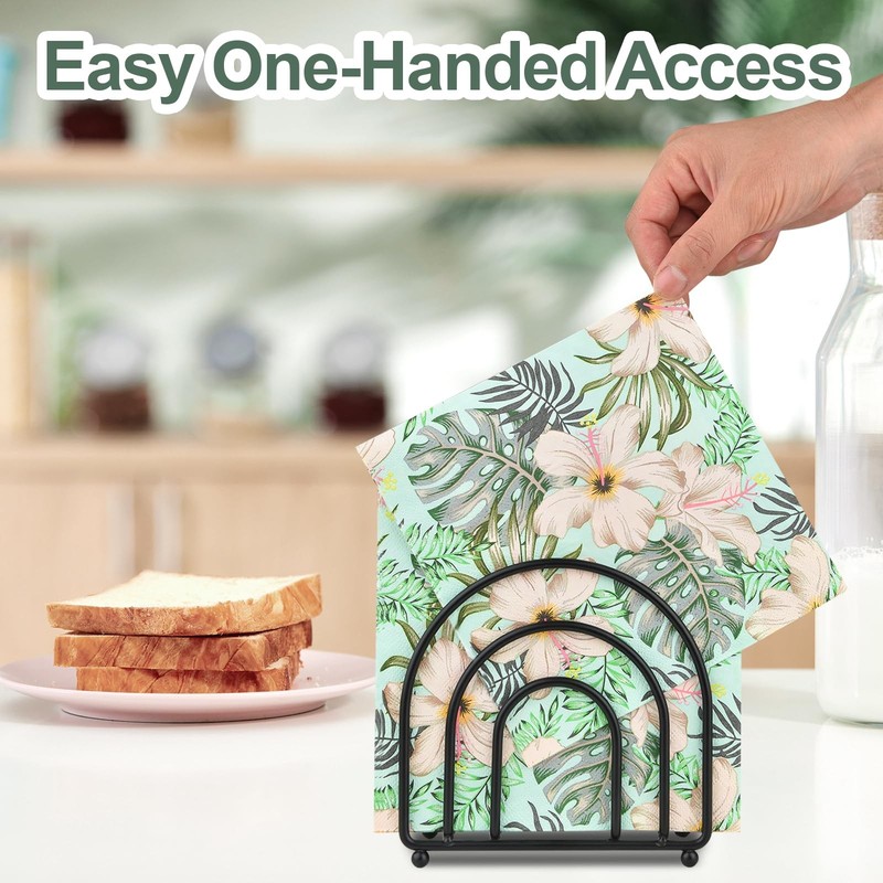 Metal Napkin Holder for Table No Assembly Matte Black Paper Napkin Holders for gallery