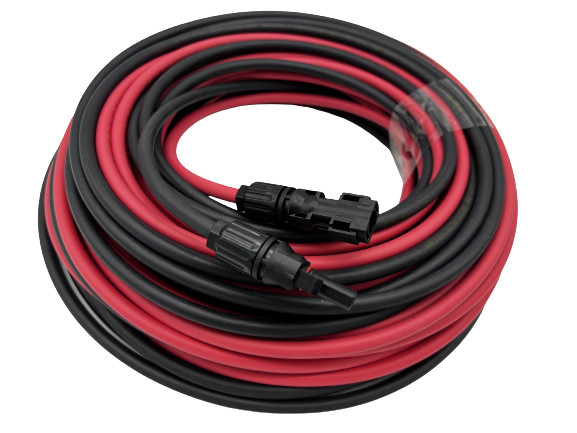 Pair Black+Red wires, Solar Panel wire 8 AWG with 2 Connectors,PT, UL listed gallery