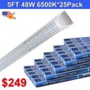 25 Pack 60" T8 Integrated LED Tube 5Ft 48W 6500K 6200Lm Linkable Cooler Light gallery