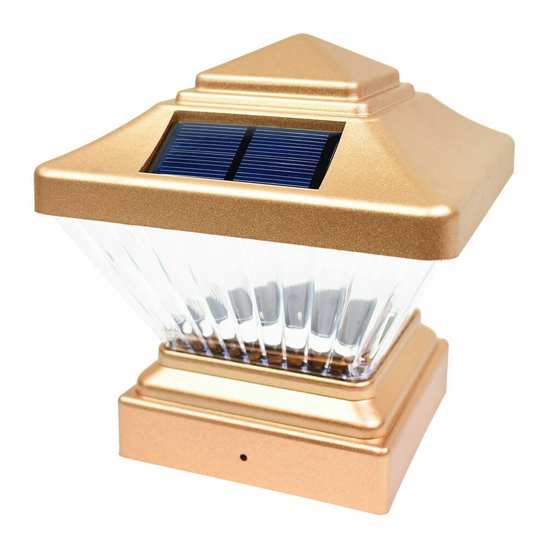 2-Pack Black / White / Copper / Silver 4" x 4" Solar Post Deck Cap LED Light gallery